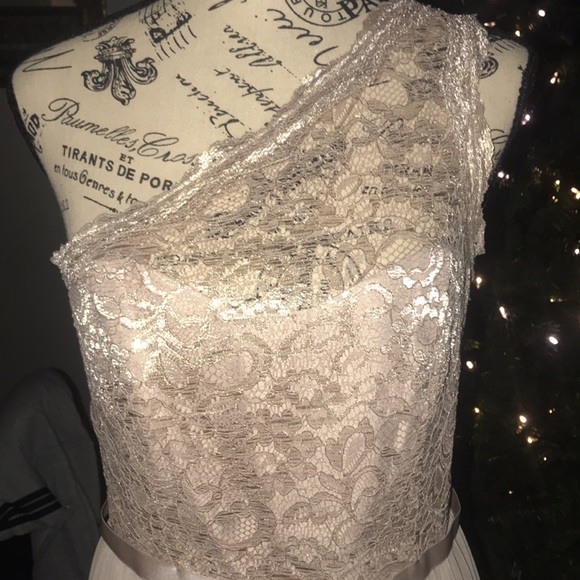 Beautiful Gold and Champagne “DAVID BRIDALS” Gown - Picture 2 of 14